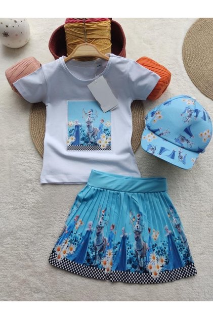 Elsa Blue Hat and Skirt Holiday Children's Set Aby157