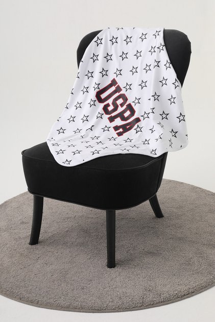U.S. Polo Assn Claret Red Patterned Star Blanket - Baby