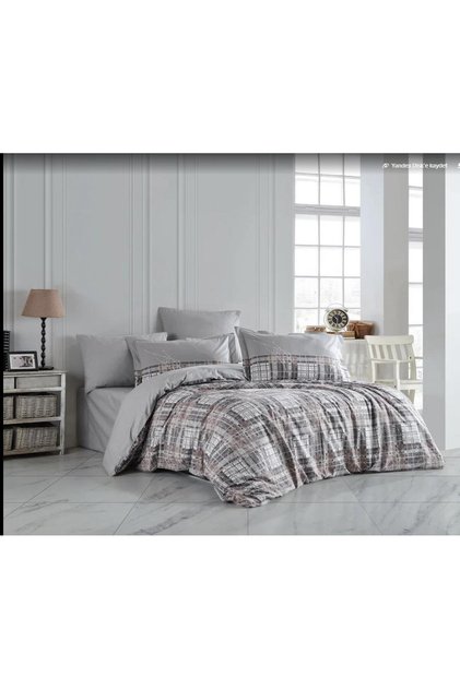 Poplin Studio Duvet Cover Set Single Lucia Gray