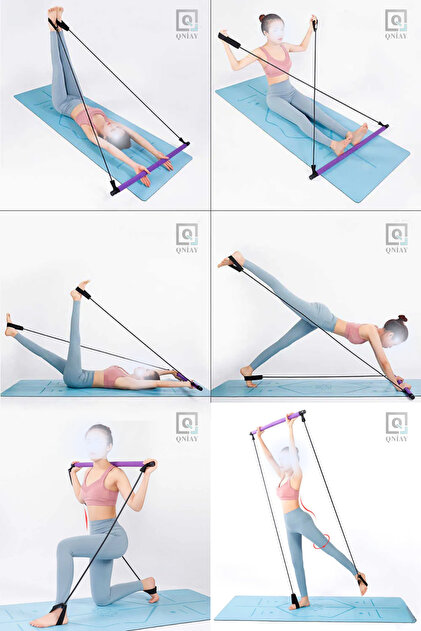 QNİAY Pilates Çubuk Bar Taşınabilir Fitness Pilates Crossfit Vücut