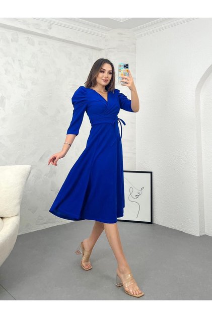 Double-Breasted Tie-Up Crep Klabag Dress