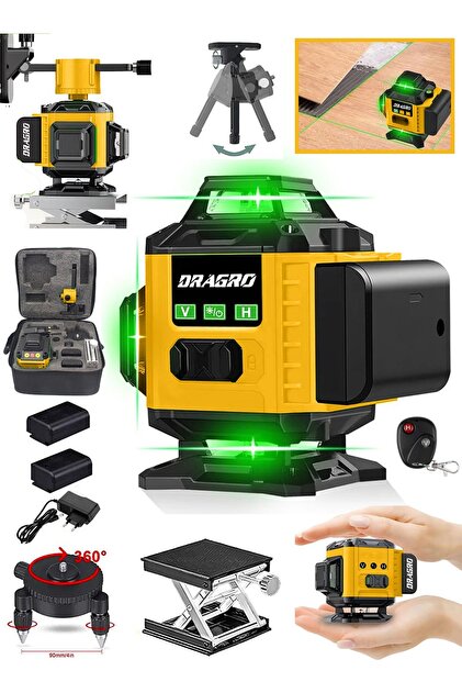 Dragro Alman 128 Vf 12 Köşe Otomatik Hizalama Lazer Metre 360