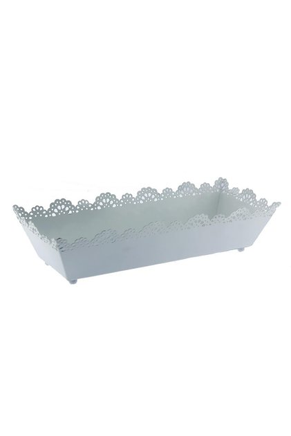 12x31cm Metal Tepsi Saksı Dikdörtgen Sepet
