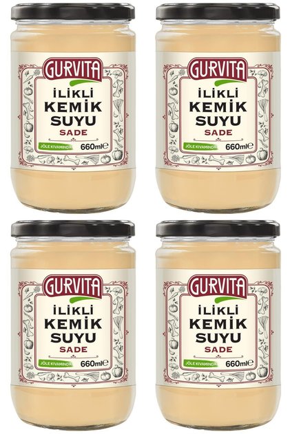 Jöle Kıvamında Ilikli Kemik Suyu Sade 660 ml 4' Lü