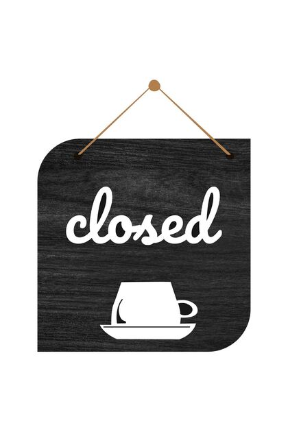 Open Closed Lettering Black Sheet Wood Embossing Store Door Sign (English)