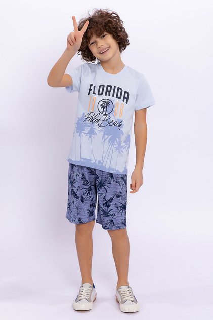 Flo Rida Sky Blue Boys' Bermuda Suit