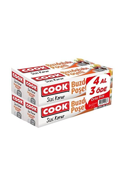 KOUKOUページ① COOK Hediyeli 3+1 Buzdolabı Poşeti 24x38 cm - Fiyatı, Yorumları