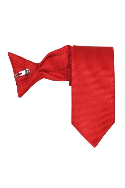 Unisex Red Eyelet Clip Tie