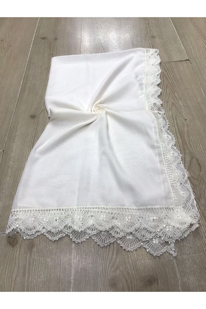 Women's Lace Needle Embroidered Stone Hijab Prayer Mevlüt Cover