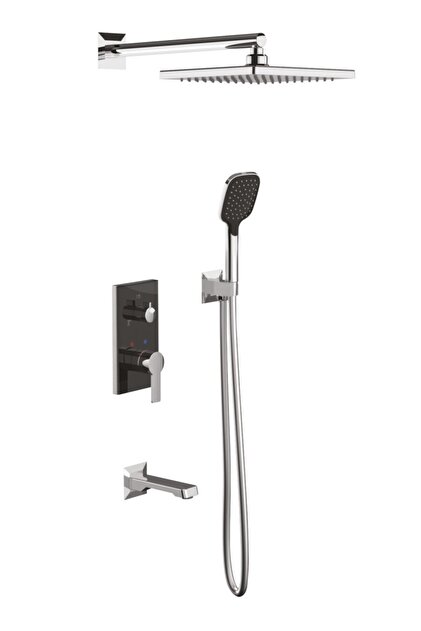 Ciera Three-Way PPRC Body Concealed Bathroom Faucet-Black