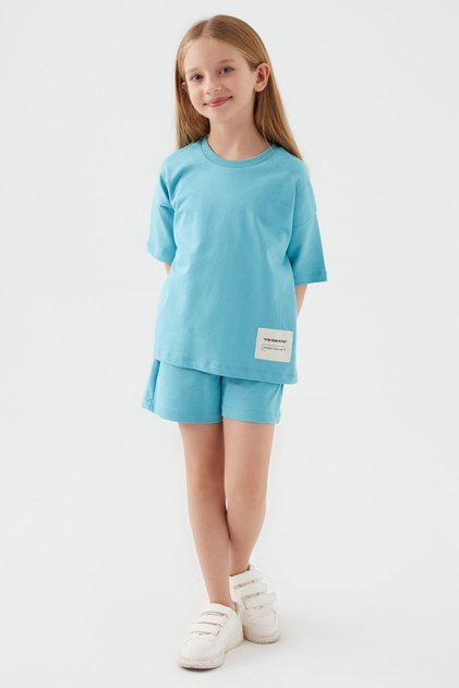 Rolypoly Girl's Blue Shorts Suit