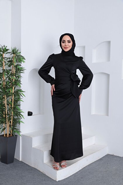 Tarzm Tuba Stylish Evening Dress with Side Laces- Trendyol