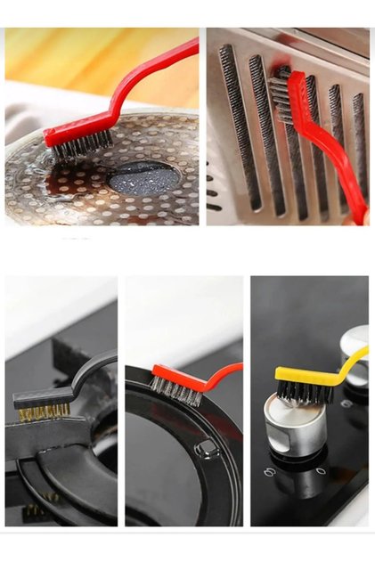 3 Pieces Cooker Oven Barbecue Grill Airfryer Cleaning Wire Rust Removal Brush 3 Pieces Oil Cleaning Brush
