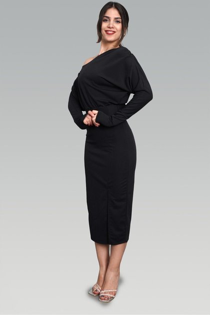Crepe Configi Dress - With Guipes and Belt