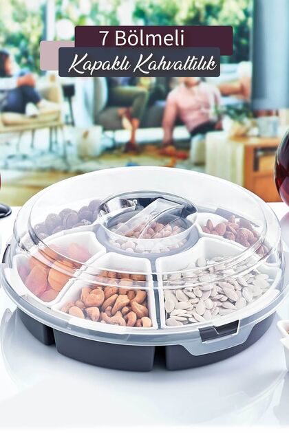 GRİMOR Life 7 Bölmeli Çok Amaçlı Plastik Kahvaltılık Ve Çerezlik