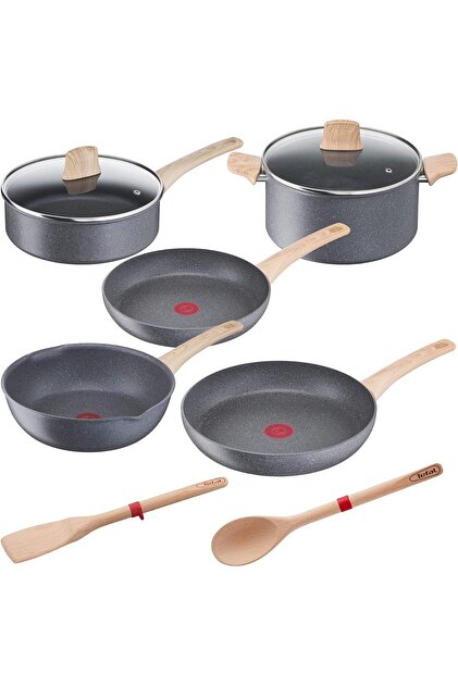 TEFAL 5 Parça Tencere 2 Tahta Kaşıklı Naturel Set G26693-82