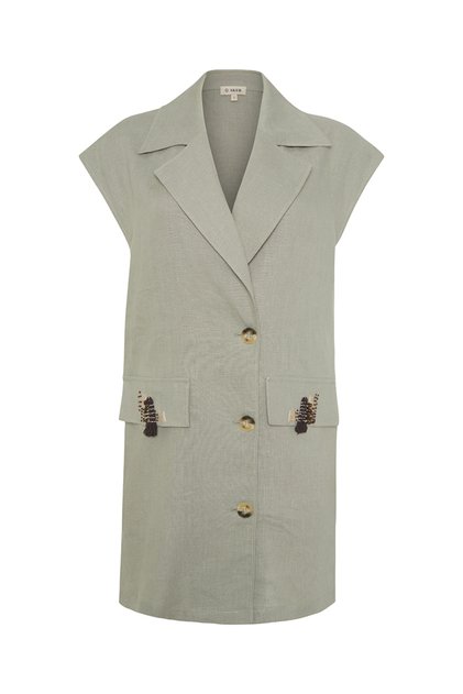 Vest with Embroidered Pockets