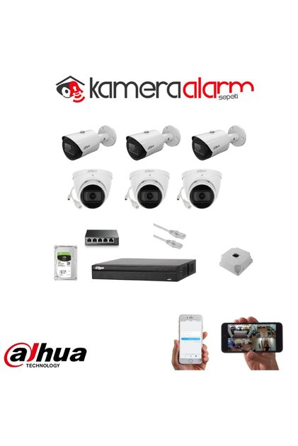 6 Kameralı 2mp Ip Güvenlik Kamerası Seti - 3 Dış - 3 Iç Ortam - 2tb Hdd