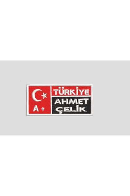 Cırt Bantlı Isim Soyisim Ve Kan Grubu Yazılır Isimlik Nakış Işleme Arma Patch Peç 11×4.5 Cm