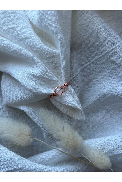 Moonstone Minimalist Copper Wire Ring Handmade