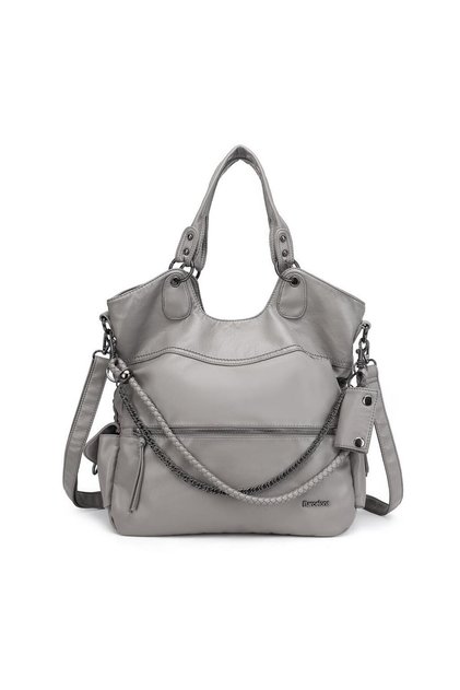 Washed Leather Soft Women's Bag with Shoulder Strap 21-K Barcelona 1582-3