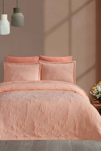 Nice Bedspread Single Size 2 Pieces (180X240 cm) Salmon
