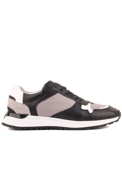 - Black, White Leather, Gray Suede Lace-Up Men's Casual Shoes 101-7071-H1071