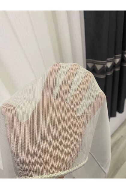 Bamboo Elegant Striped Don't Want Ironing Non-Wrinkle Tulle Curtain (1/3 Thick Pleat)