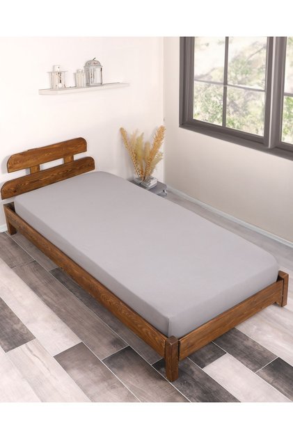 Single Lycra Combed Cotton Elastic Sheet (Gray)