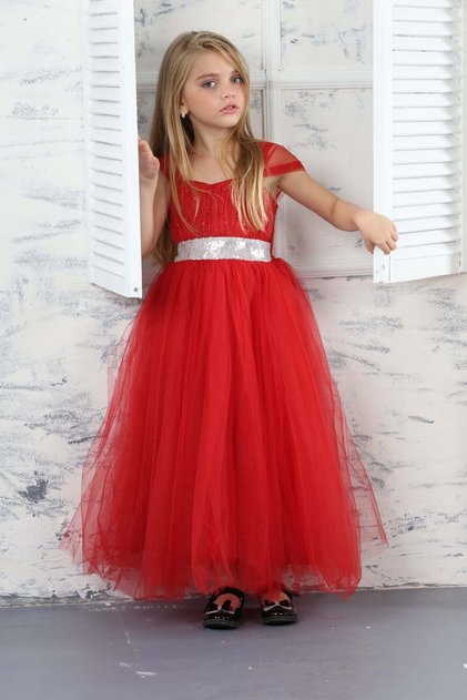 Children's Glitter Pattern Evening Dress Dress Wedding Dress Wedding Outfit