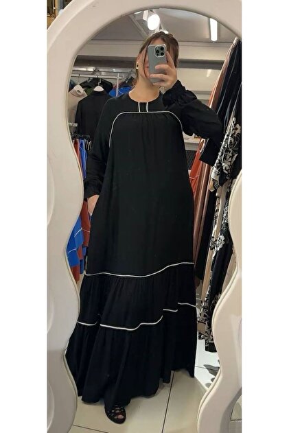 AUBADEオーバドゥ ELISA LA MUSE ストリング 2 İZZA STYLE Kadın Dubai Modeli Biye Detayli pamuklu Tesettür Elbise