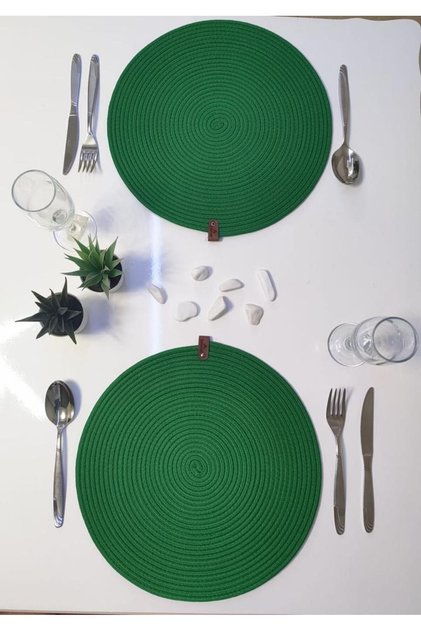 Decorative Snail Jute Woven Placemat Green