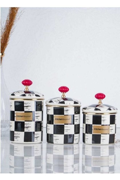 Acar Avangard Kitchen Beyond Gold Detaylı Qualita King Acar Damalı Emaye Mckenzie Baharat Takımı