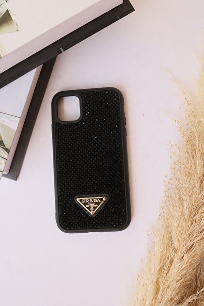 AksesuarKuvars Iphone 11 Uyumlu Prada Pırlanta Taşlı Parıltılı Lux