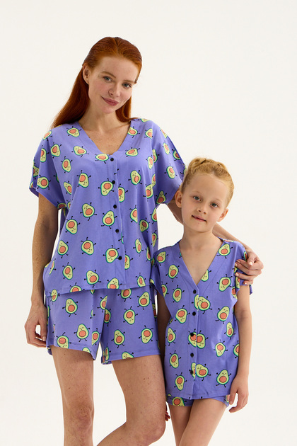 Avocado Şort Pijama Takımı. Anne Kız Ayrı Ayrı Satılır, Fiyatları Farklıdır.