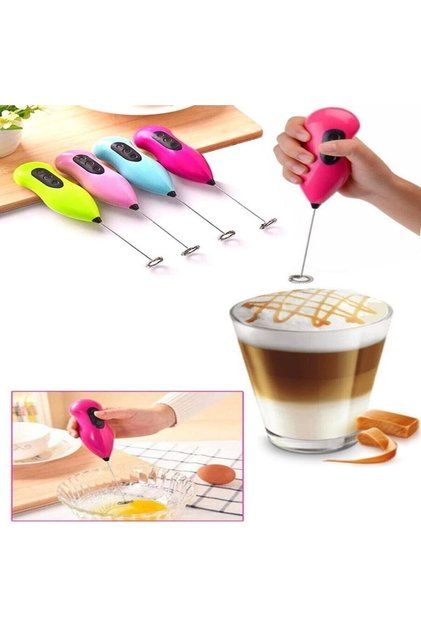 Mini Mikser Kahve Süt Köpürtücü Karıştırıcı Cappucino Mixer Pilli Çırpıcı