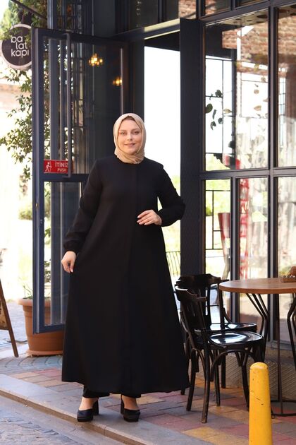 Women's Summer Robe Honeycomb Fabric Black
