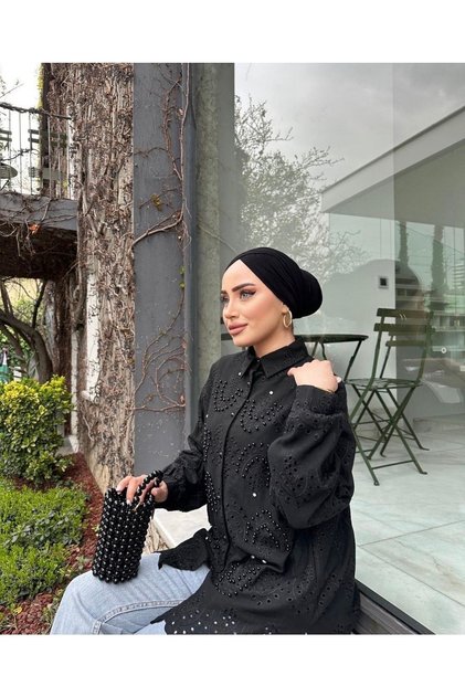 Incili Ve Taşlı Brode Gömlek