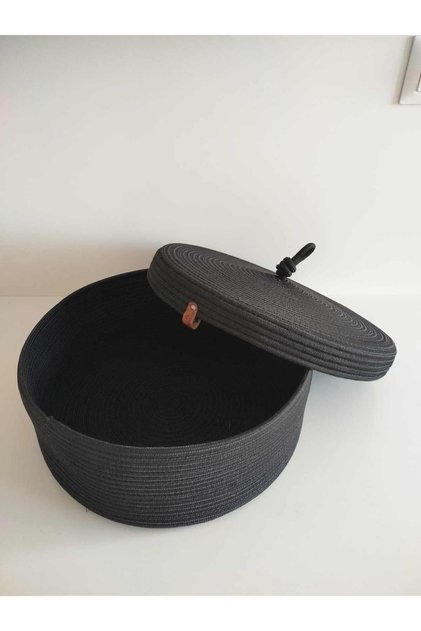 Jute Reed Lid Basket, Handwoven, Multi-Purpose Basket, Bathroom and Kitchen Organizer