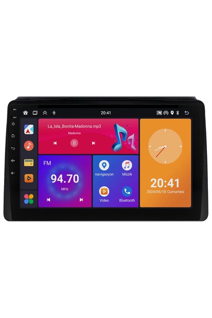 Dacia Duster 2018-2024 Android 14 Multimedya Carplay 10 Inch 2gb Ram / 32 Gb Hafıza Kamera Hediye