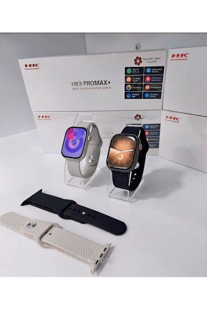 Siyah Hk9 Pro Max Plus 2 Gb Dahili Hafıza/chat Gpt/3d Animasyonlu Gen 4 Amoled Watch 10 Akıllı Saat