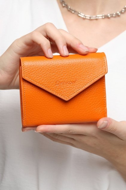 Genuine Leather Zoe Small Orange Women's Wallet
