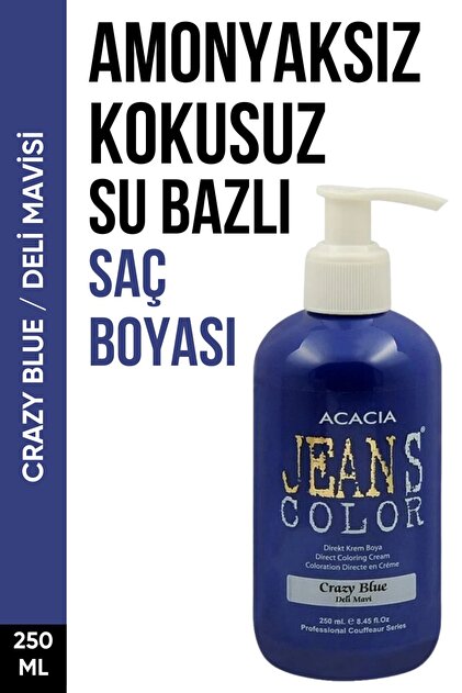 ブルー+エッセンス jeans color Amonyaksız Deli Mavisi Renkli Saç Boyası 250 Ml