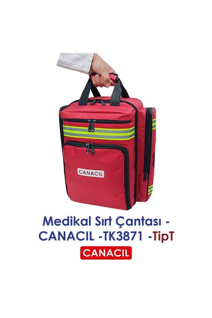 TipT Medikal Sırt Çantası - CANACIL -TK3871 - Kırmızı