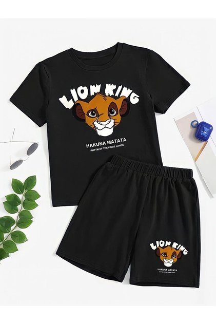 Set pantaloni scurți pentru fete/băieți cu imprimeu Leon King