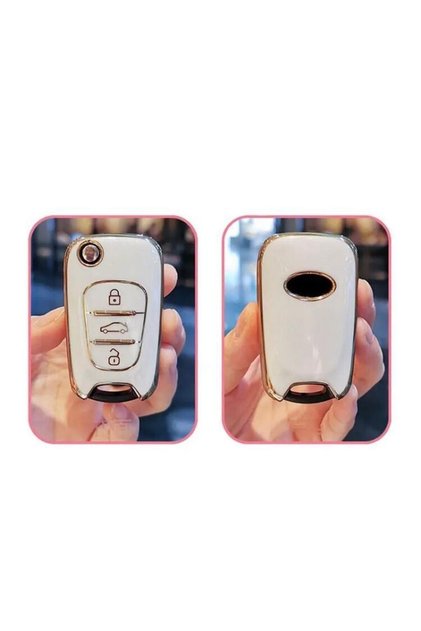 Luxury Hyundai Accent Era I20 I30 I35 iX35 Elantra Switchblade Nano Key Case White Gold Color