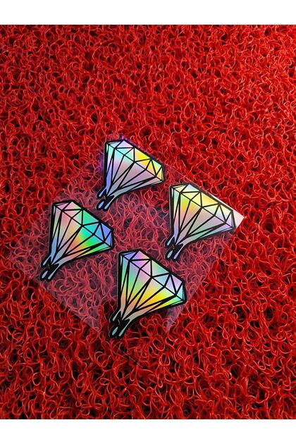 DIAMOND HOLOGRAM STICKER SET OF 4