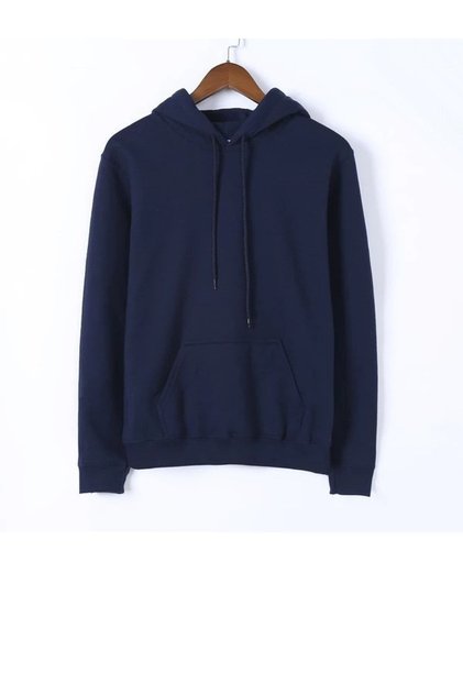 Unisex Lacivert Kapüşonlu Kanguru Cepli Sweatshirt
