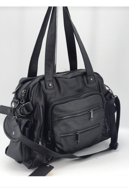 Women's Black Large Size Shoulder and Crossbody Bag