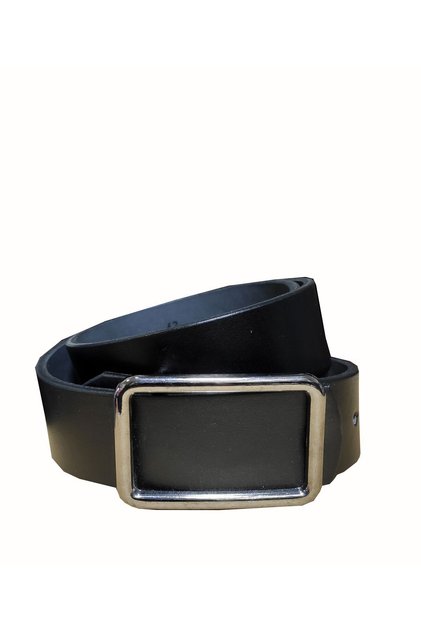 Unisex 4 cm Black Belt with Snap Buckle